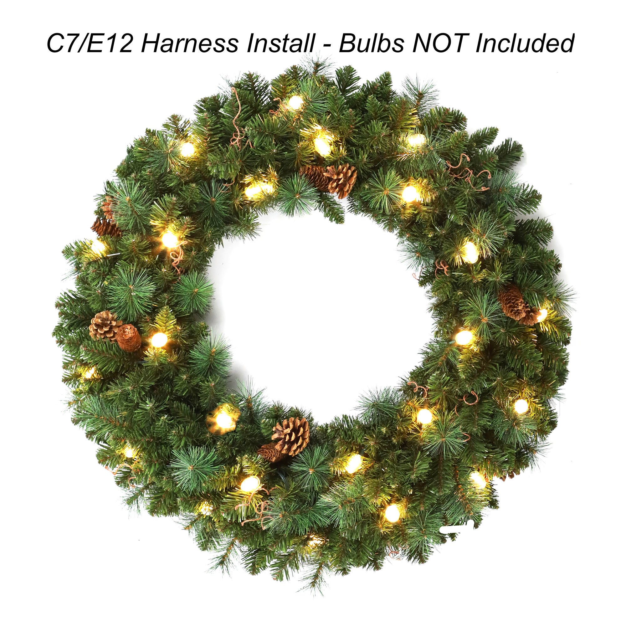Traditional Black Forest Wreath with C7(E12) Sockets