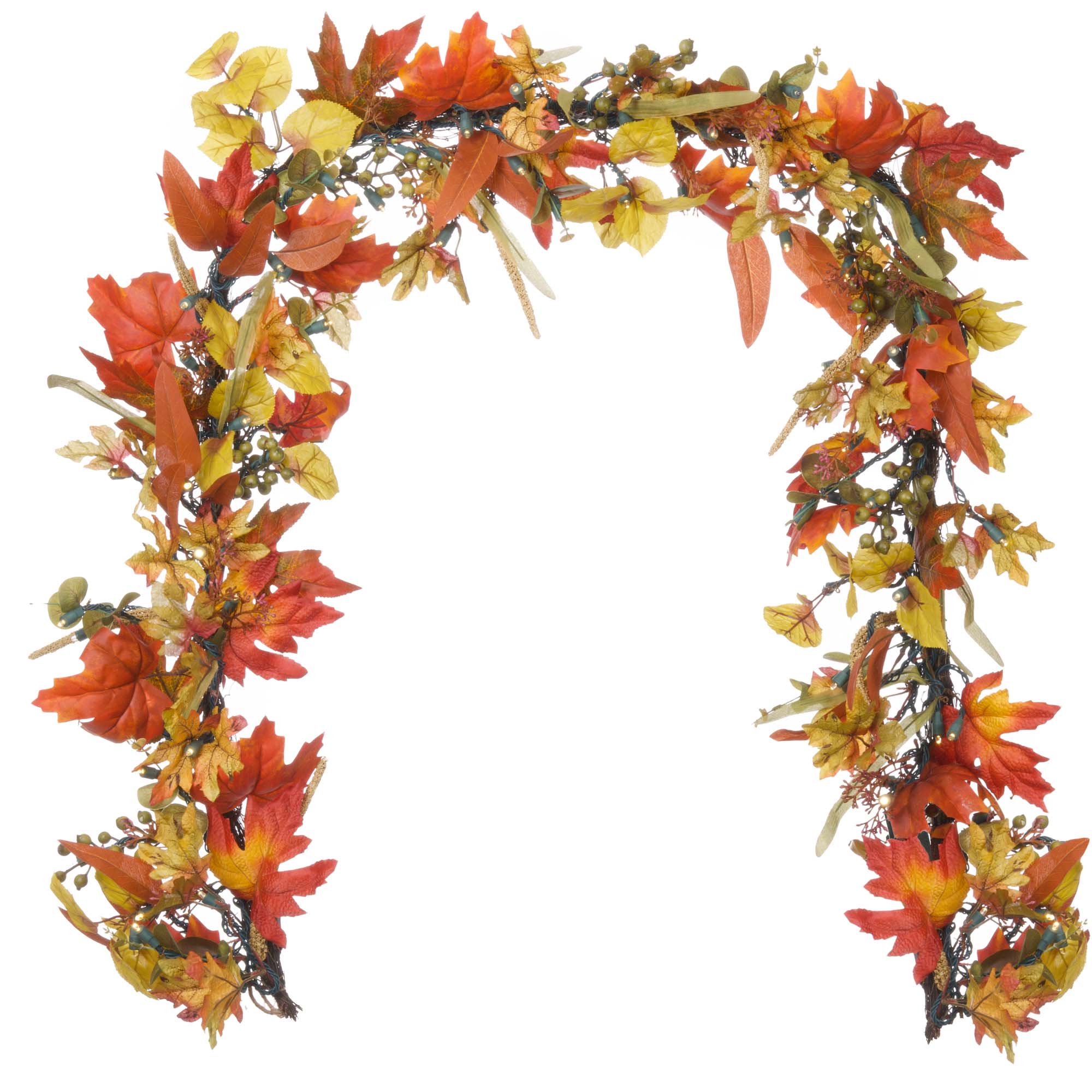 Fall Harvest Leaf Christmas Garland - 9 ft.
