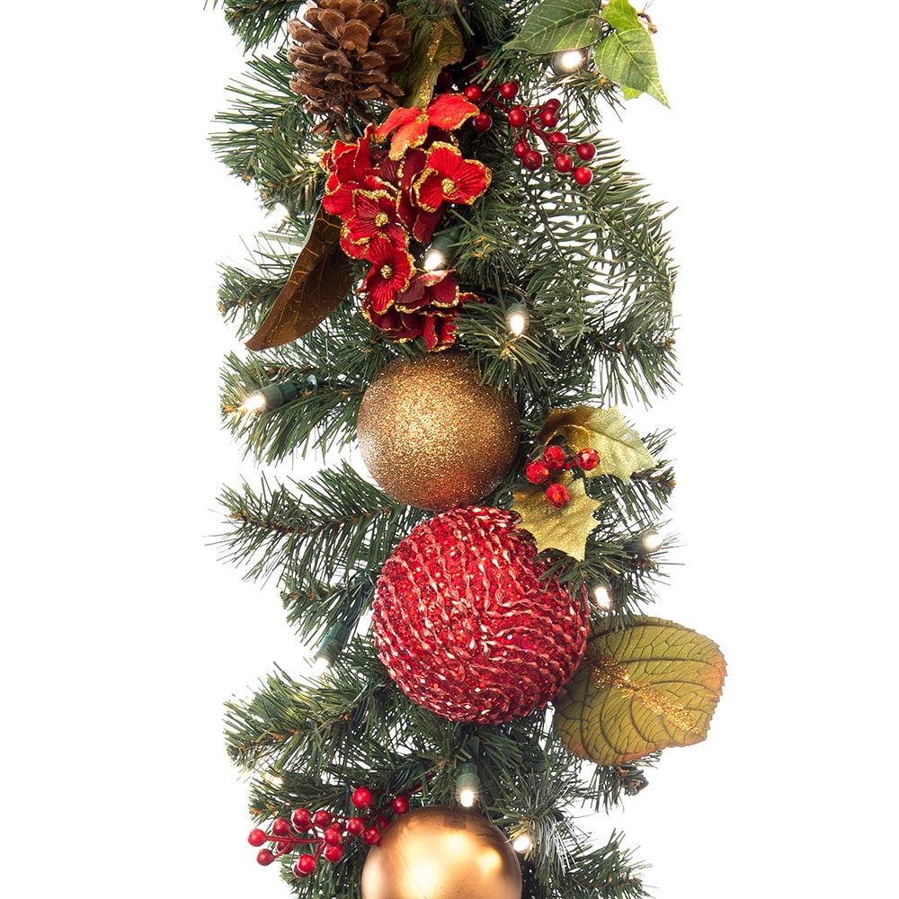 Scarlet Hydrangea Decorated Garland