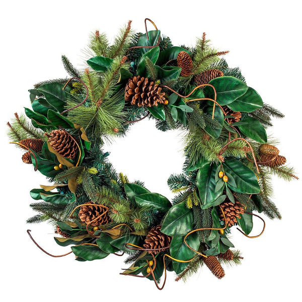 Decorated Wreaths - Magnolia Leaf Decorated Wreath by Village Lighting Company