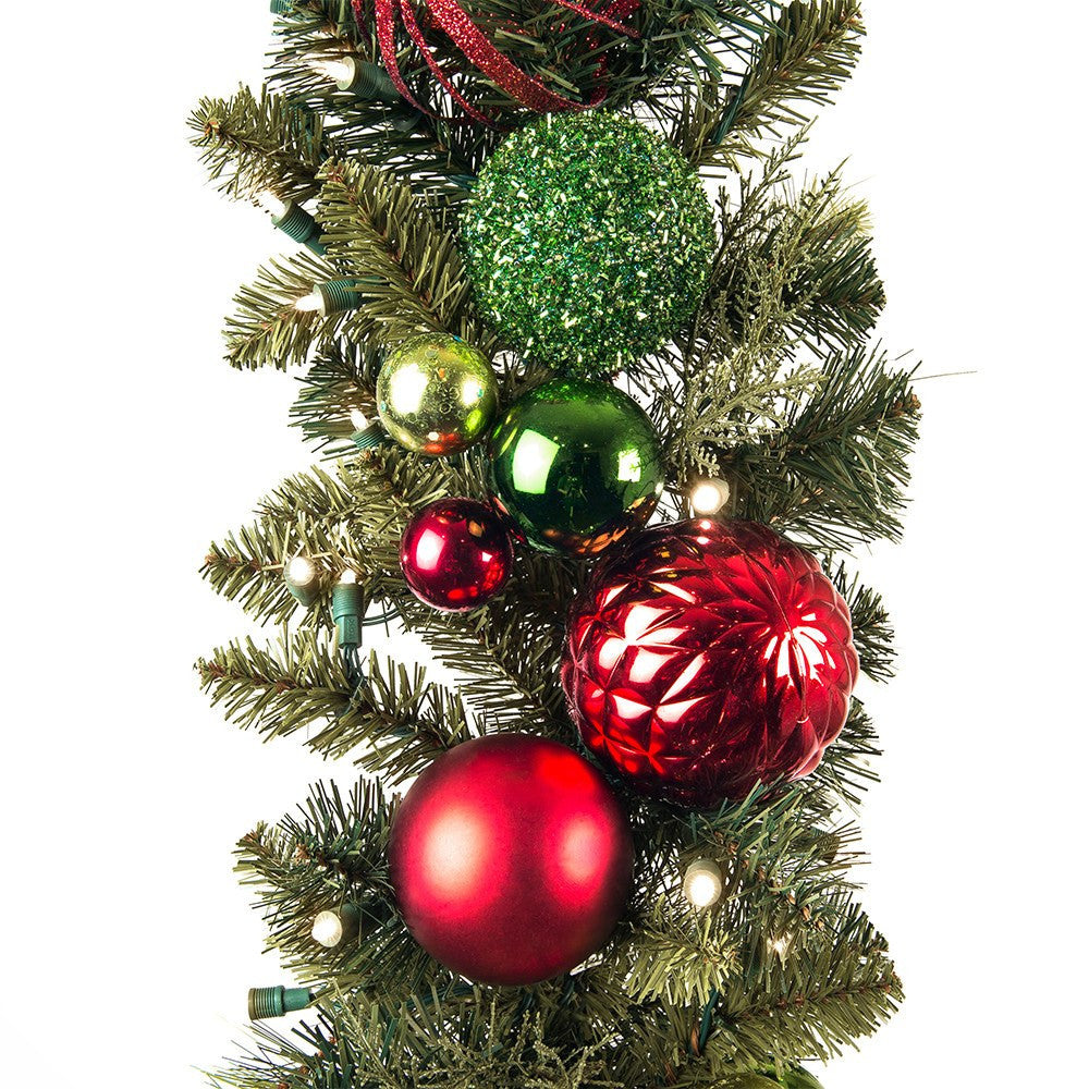 Decorated Garland - Festive Holiday Decorated Garland by Village Lighting Company