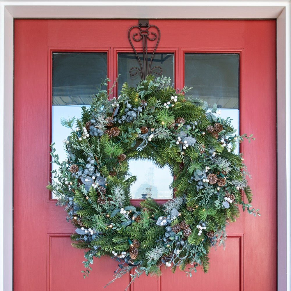 Rustic White Berry Wreath - 30"