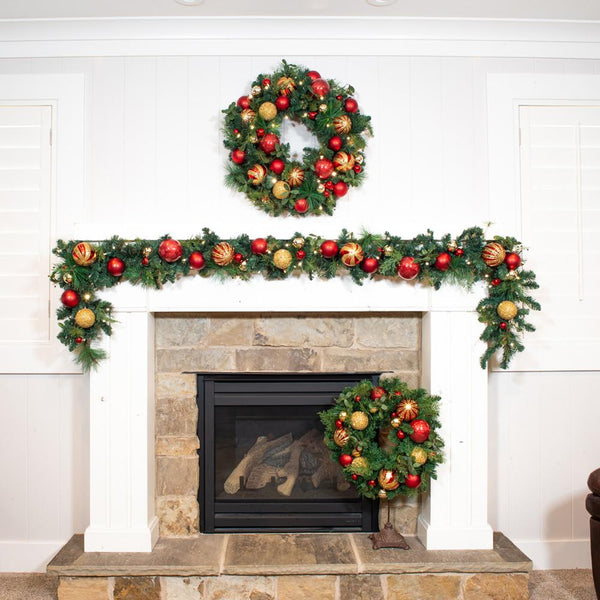 Christmas Classic Red and Gold Wreath - 30"