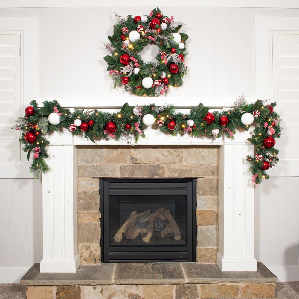 Nordic Red and White Wreath - 30"