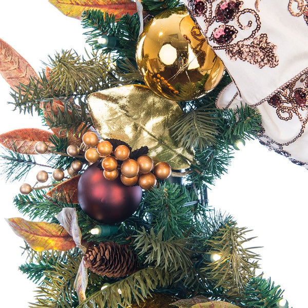 Decorated Wreaths - Gold Berry & Ornament Wreath by Village Lighting Company