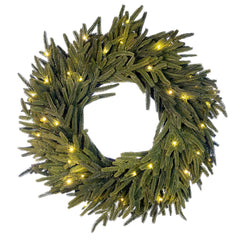 24-inch Norfolk Pre-Lit LED Wreath