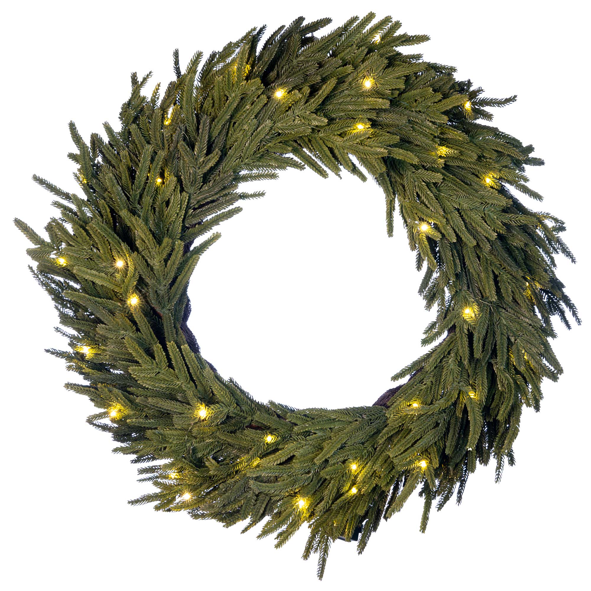 30-inch Norfolk Pre-Lit LED Wreath