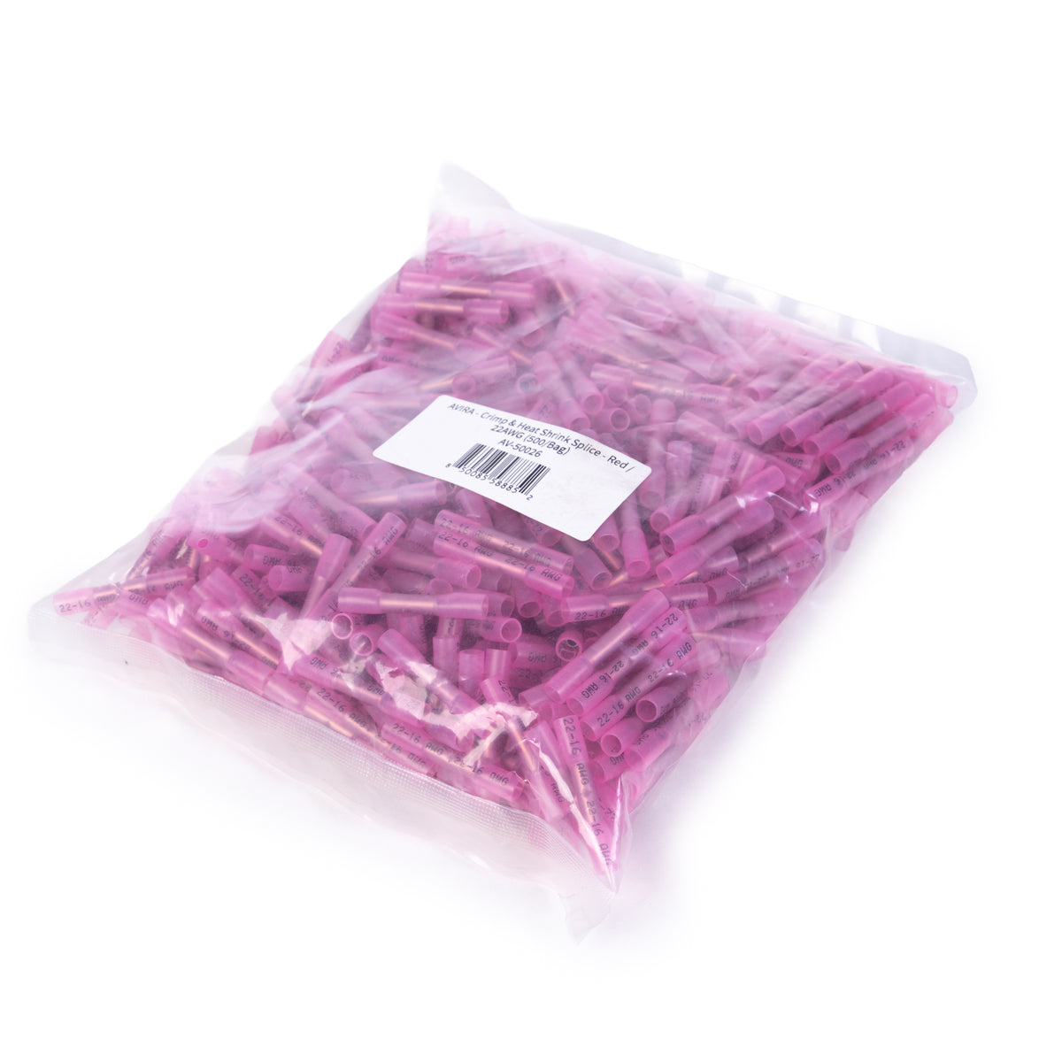 Avira Crimp & Heat Shrink Splice - Red 22AWG (500 per Bag)