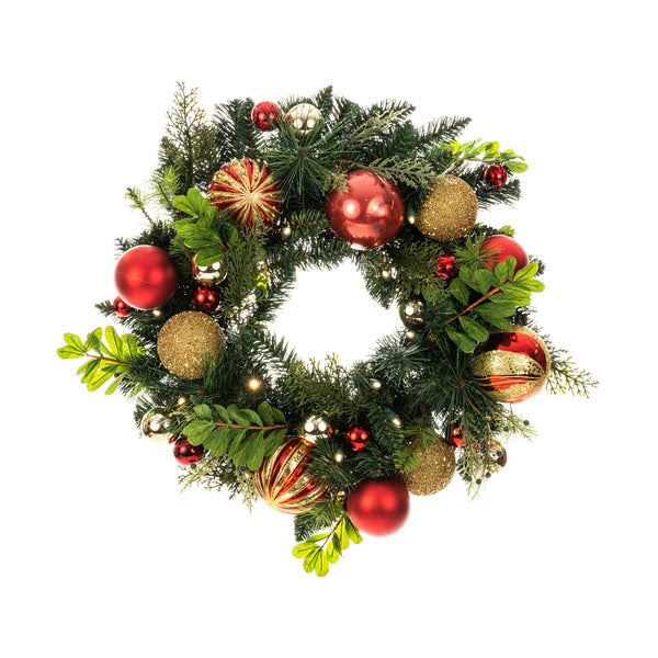 Christmas Classic Red and Gold Wreath