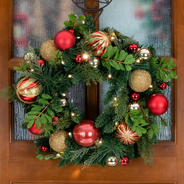 Christmas Classic Red and Gold Wreath