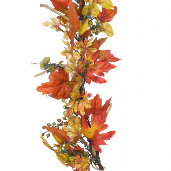 Fall Harvest Leaf Christmas Garland - 9 ft.