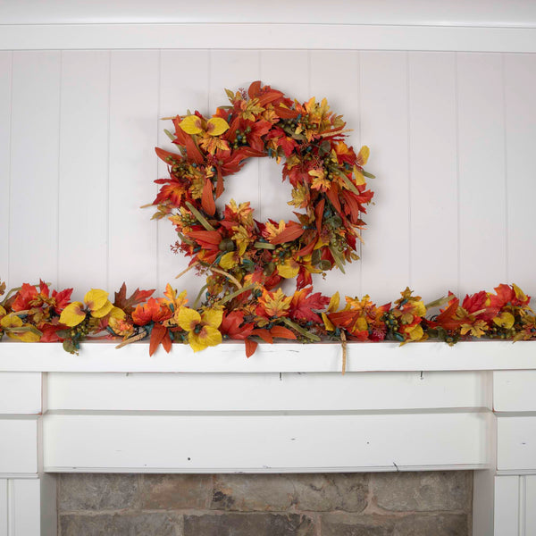 Fall Harvest Leaf Christmas Garland - 9 ft.