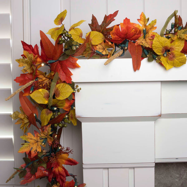 Fall Harvest Leaf Garland - 9 ft.