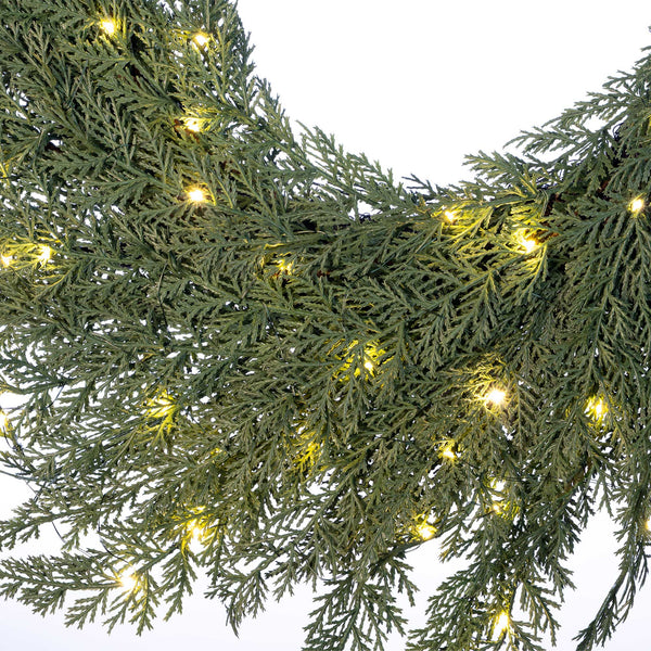 Cypress Pre-Lit LED Wreath