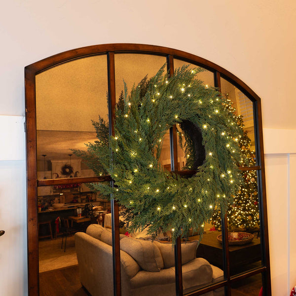 Cypress Pre-Lit LED Wreath