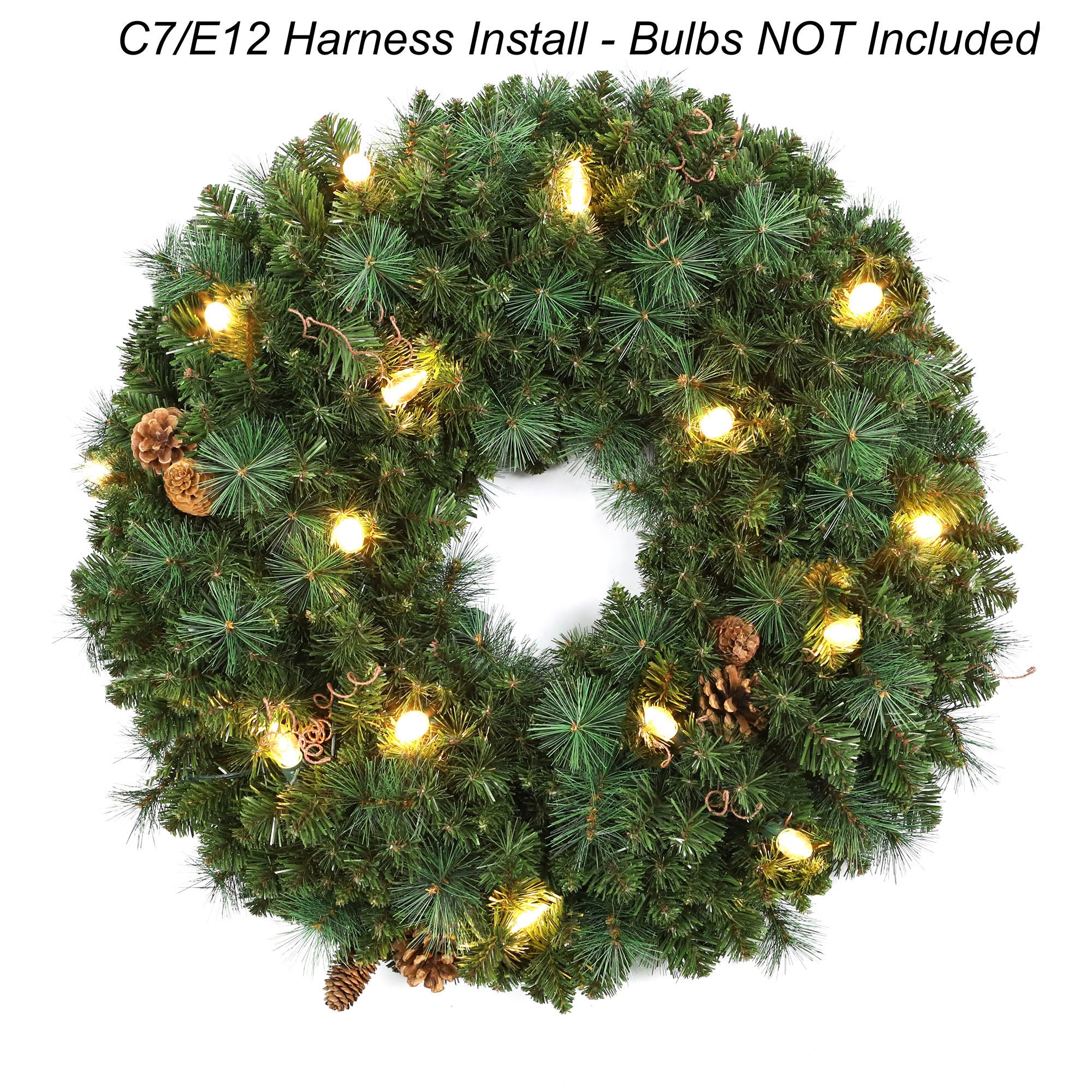 Premium Black Forest Wreath with C7(E12) Sockets