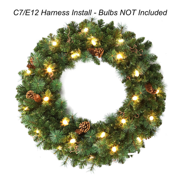Traditional Black Forest Wreath with C7(E12) Sockets