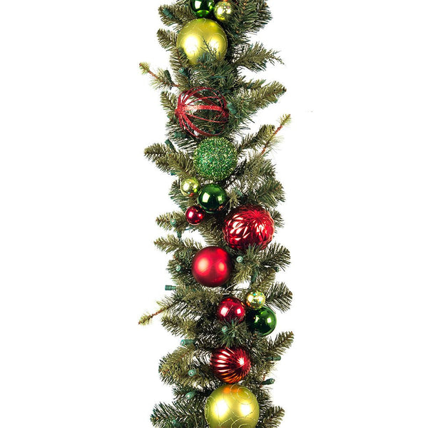 Decorated Garland - Festive Holiday Decorated Garland by Village Lighting Company