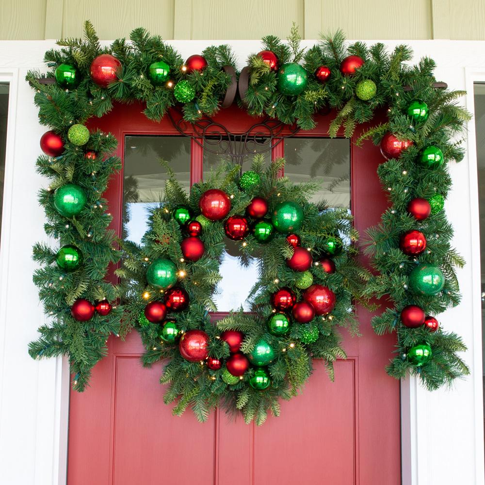 Christmas Cheer Red and Green Wreath - 30"