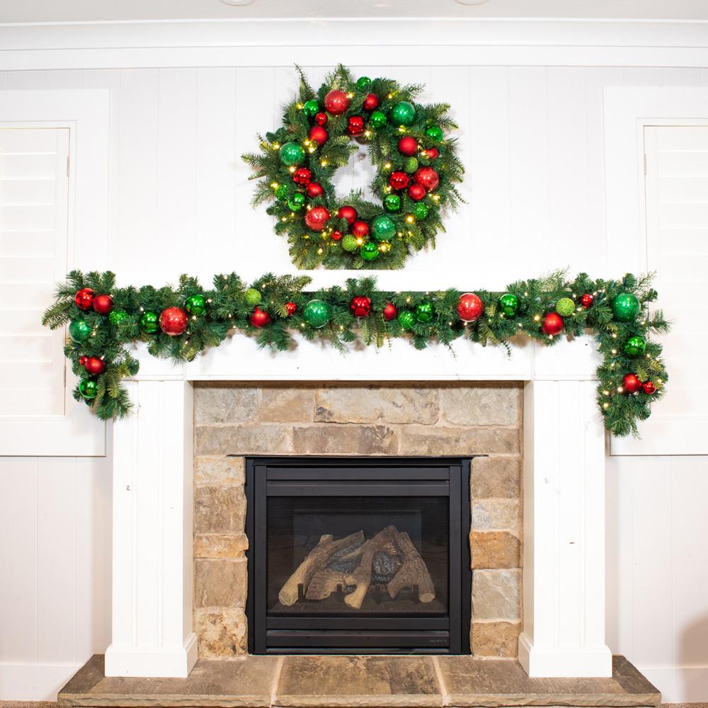 Christmas Cheer Red and Green Wreath - 30"