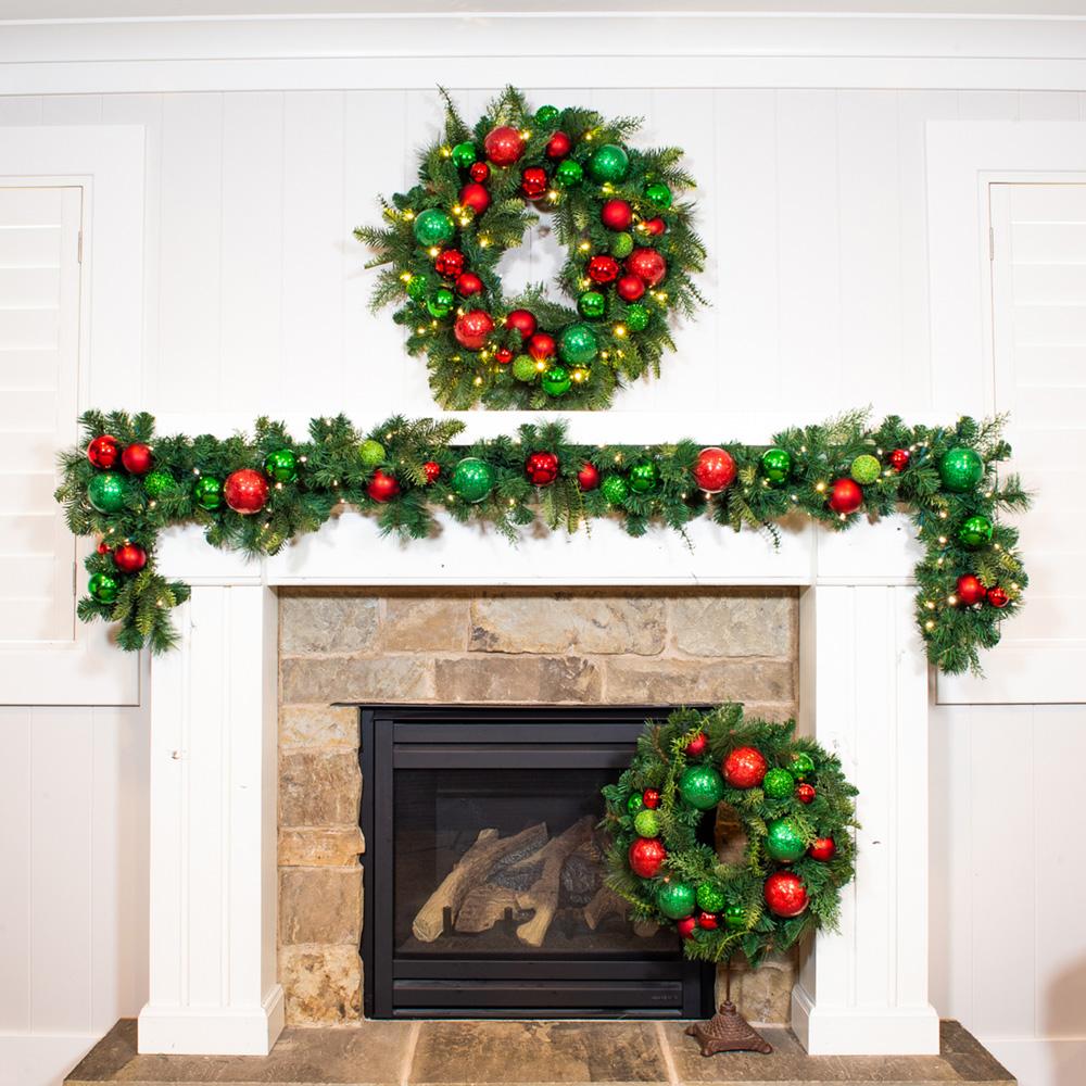Christmas Cheer Red and Green Wreath - 30"
