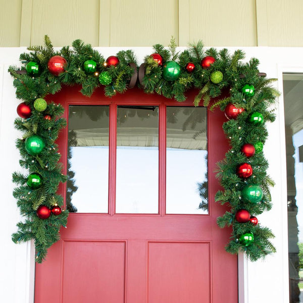 Christmas Cheer Red and Green Garland - 9'