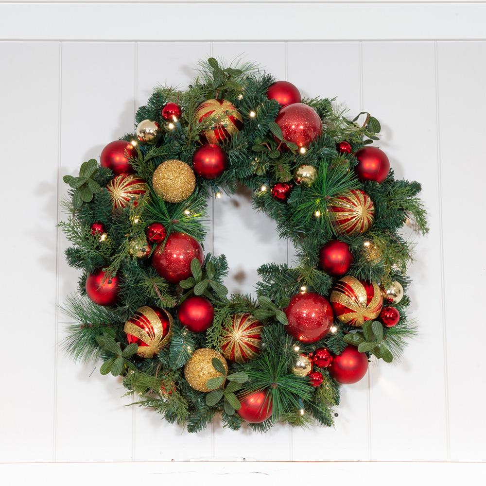 Christmas Classic Red and Gold Wreath