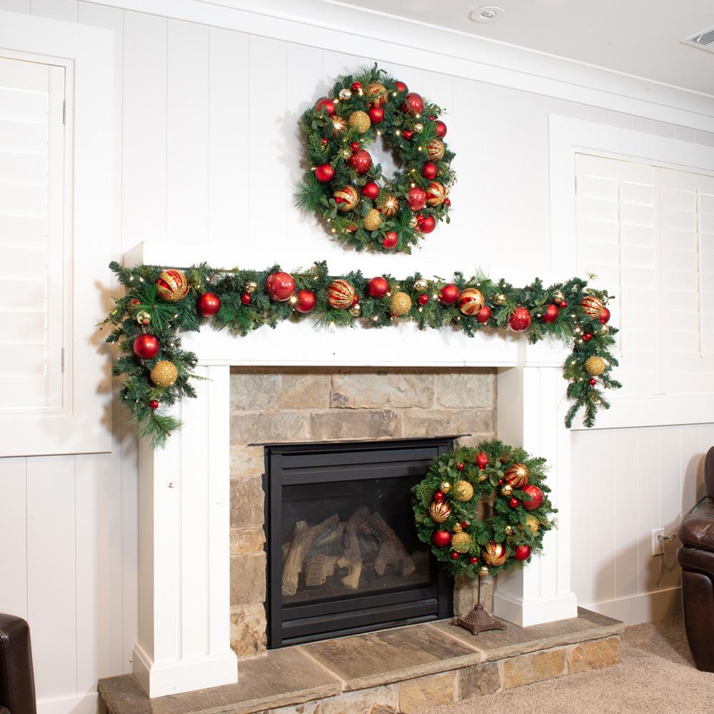 Christmas Classic Red and Gold Wreath