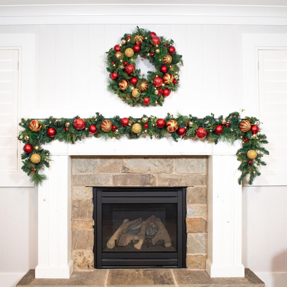 Christmas Classic Red and Gold Wreath