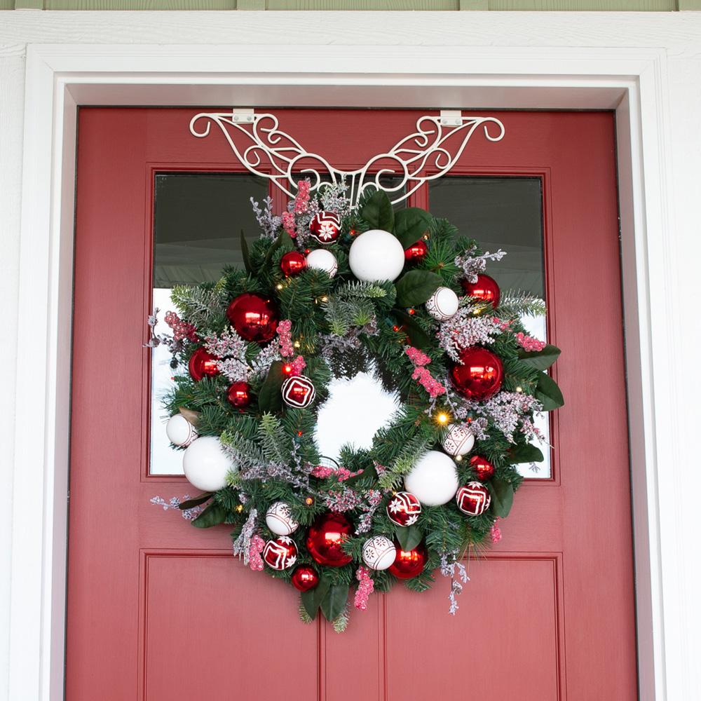 Nordic Red and White Wreath - 30"